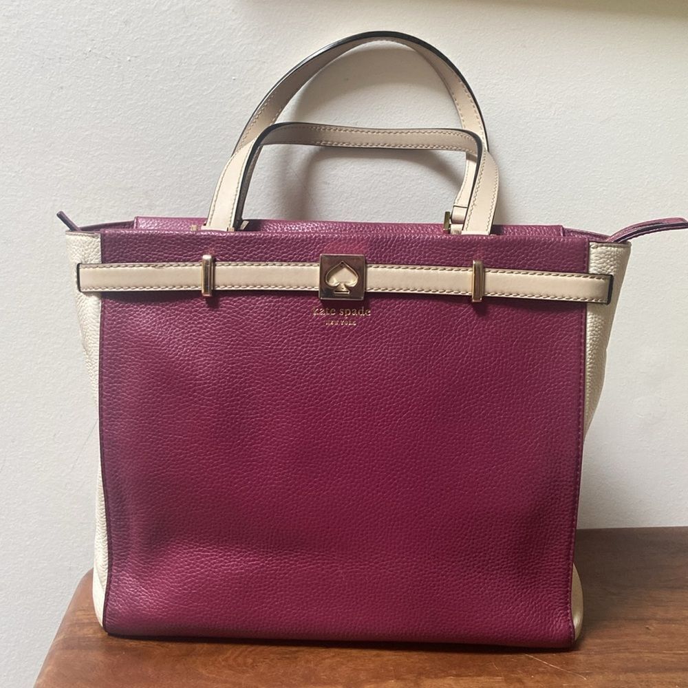 Kate Spade Purple and Cream Women's Bag